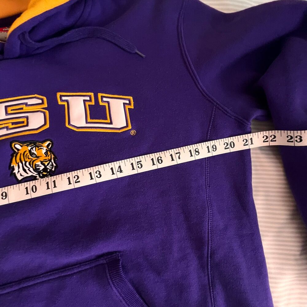 Unisex Youth sized LSU Embroidered Hoodie - Large